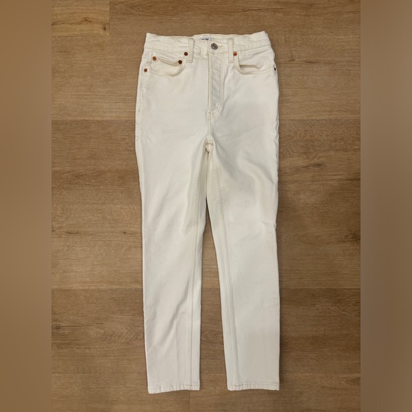 Re/Done White High Rise Skinny Jeans - Size 26 - Picture 4 of 10